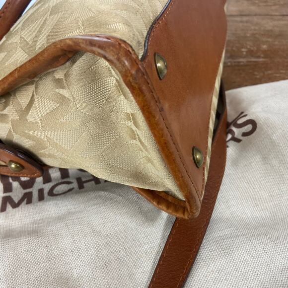 Vintage Y2K Michael Kors Signature Monogram Purse Bag Crossbody Top Handle - Picture 15 of 16